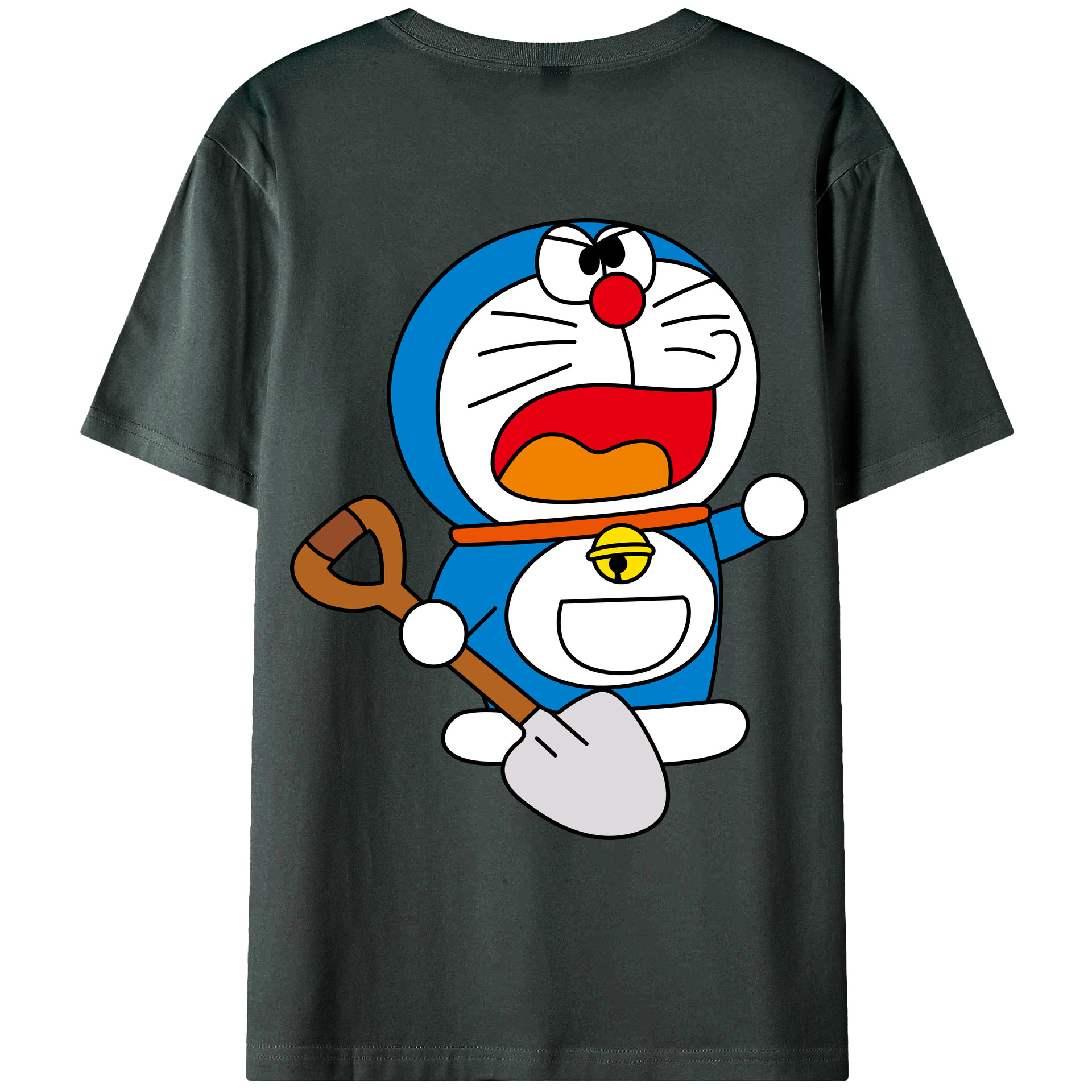 （画像用） ドラえもん Doraemon 綿100％ メンズ半袖Tシャツ（バックプリント） 通気性